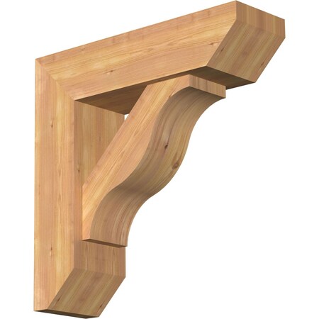 Ekena Millwork Funston Slat Smooth Bracket w/ Offset Brace, Western Red Cedar, 7 1/2"W x 26"D x 26"H BKT0806X26X26FST06SWR